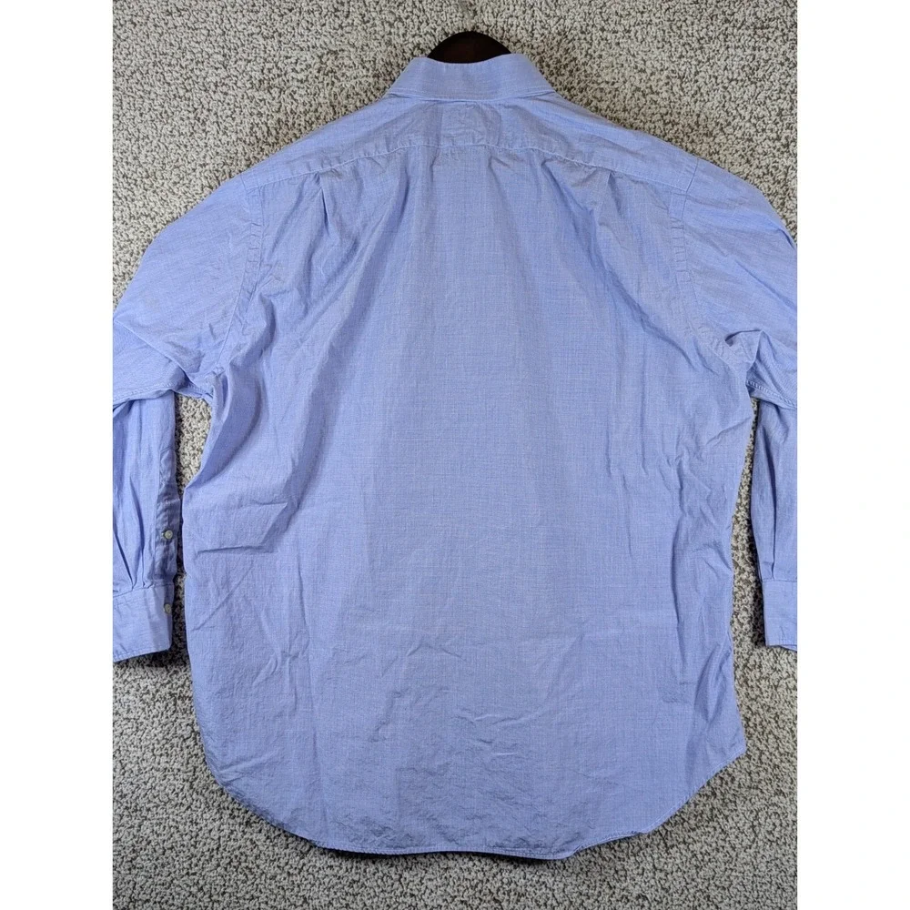 Ralph Lauren‎ Lightweight Button Down Shirt Men's Size 17 32/33 Blue L/S Flaw